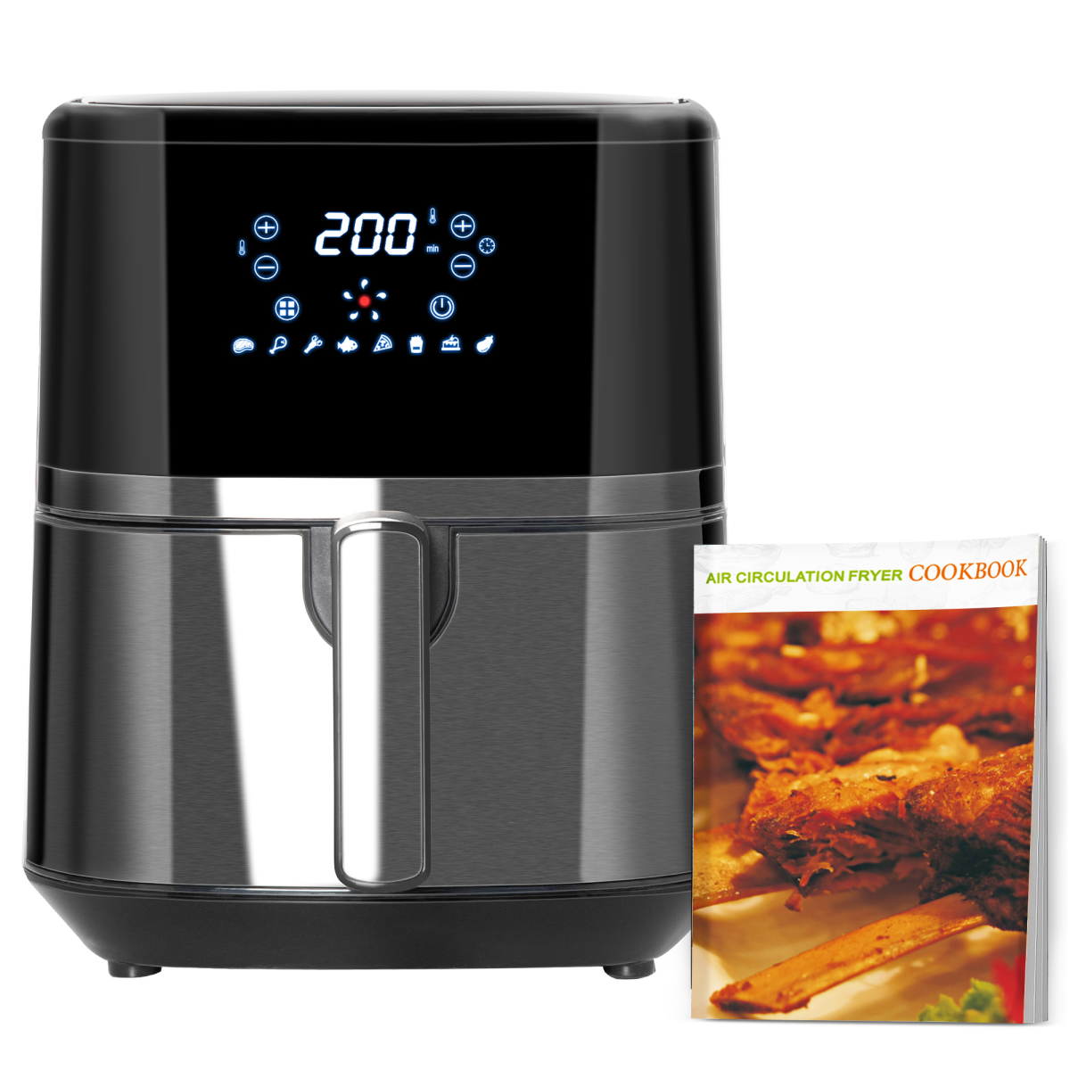 HOMCOM Air Fryer 4.5L 1500W Digital Touch, 8 Presets, Rapid Air, Timer
